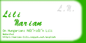 lili marian business card